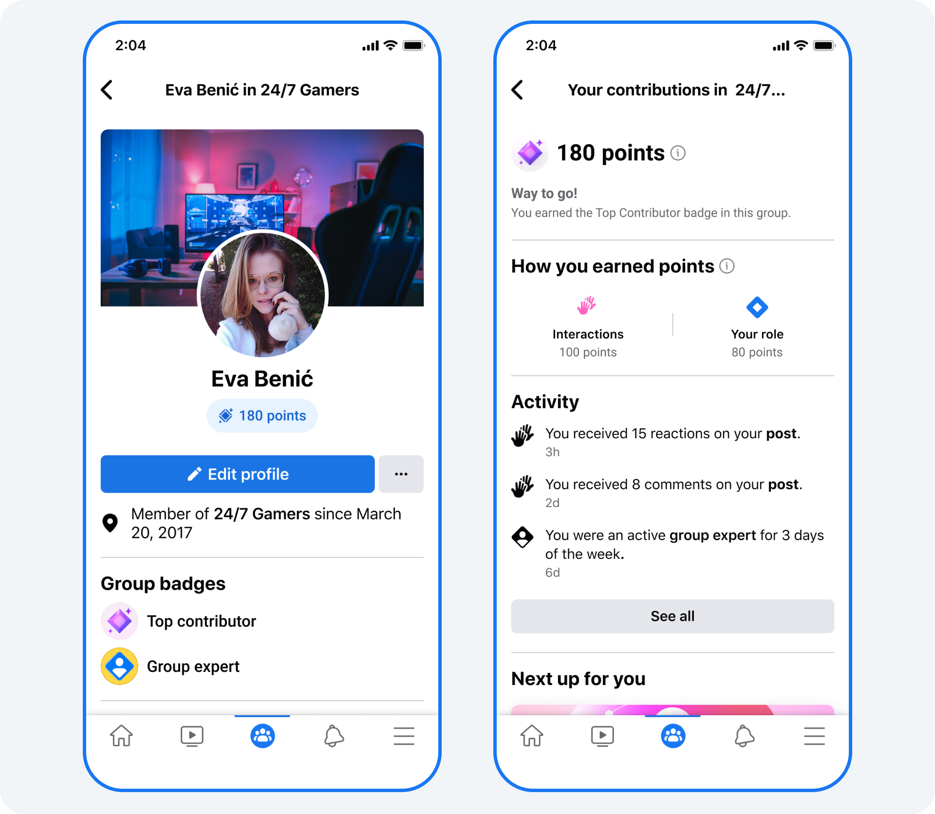 The user interface for Community Contributions on Facebook.